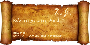 Königstein Jenő névjegykártya